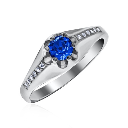 Кольцо из серебра с фианитами со скидкой