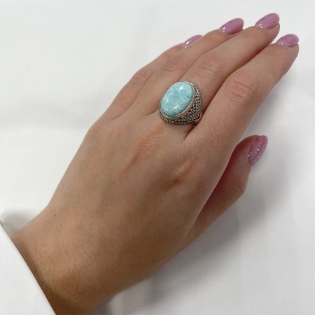 Купить кольцо из серебра с амазонитом в интернет-магазине KRASNOE