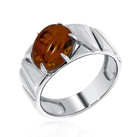 Купить кольцо из серебра с янтарём в интернет-магазине KRASNOE