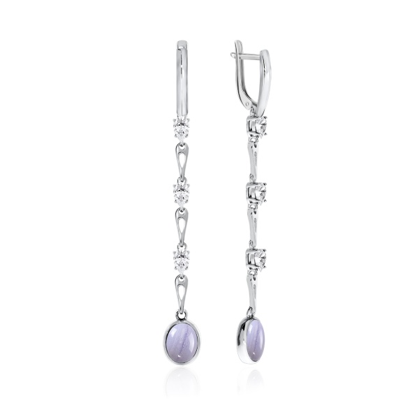 Серьги из серебра с агатом 2340391513-84 от KRASNOE, металл Серебро, вставка Агат