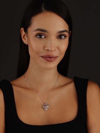 Купить подвеска из серебра с кристалл ювелирныйами и фианитами