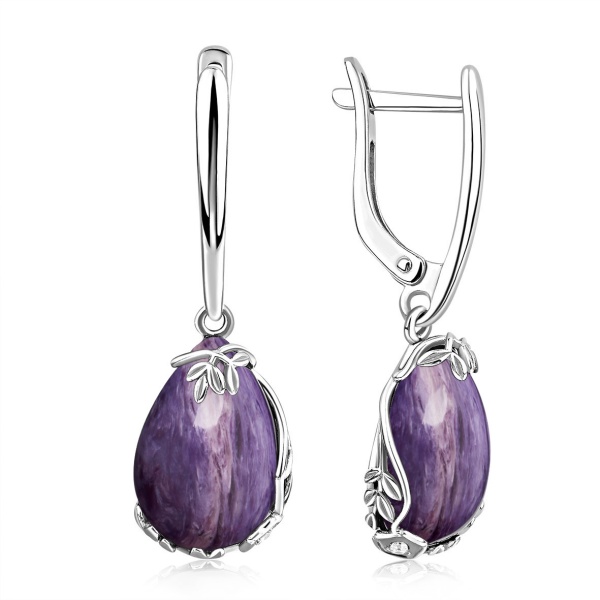 Серьги из серебра с агатом в ювелирном интернет-магазине