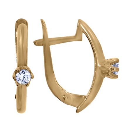 Серьги из серебра с фианитами 2320200025 от KRASNOE, металл Серебро, вставка Фианит