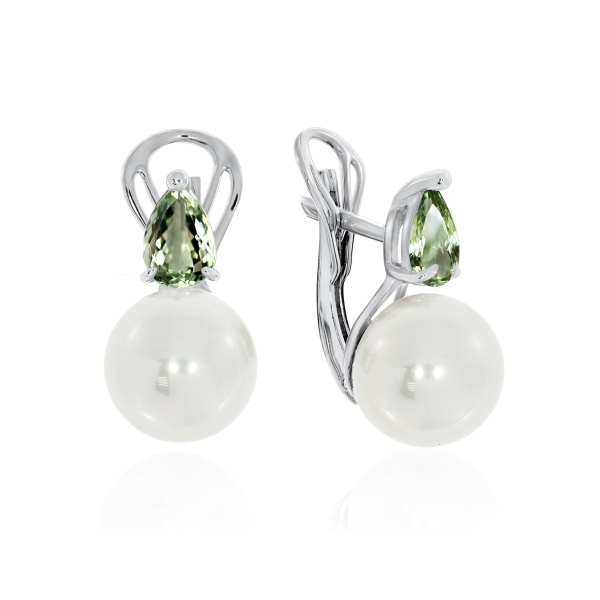 Серьги из серебра с жемчугом 2340241396-1-68 от KRASNOE, металл Серебро, вставка Жемчуг Имитация