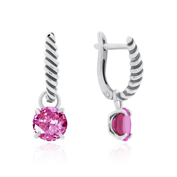 Серьги из серебра с топазами