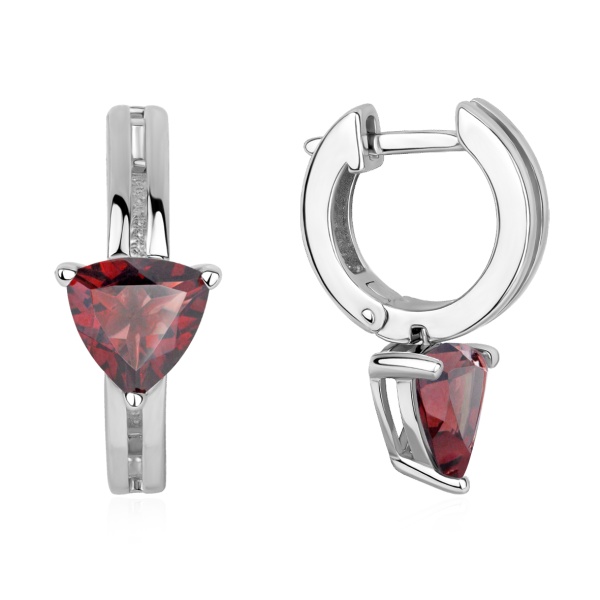 Серьги из серебра с гранатами в ювелирном интернет-магазине