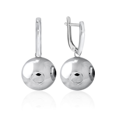 Серьги из серебра без вставок 2340401728 от KRASNOE, металл Серебро, вставка Без вставок