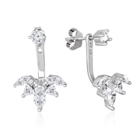 Серьги из серебра с фианитами 2340205392 от KRASNOE, металл Серебро, вставка Фианит