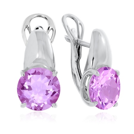 Серьги из серебра с аметист