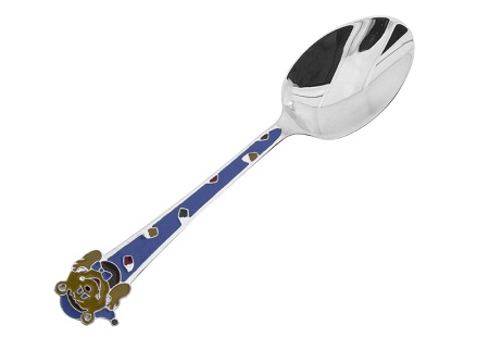 Ложка детская из серебра с эмалью