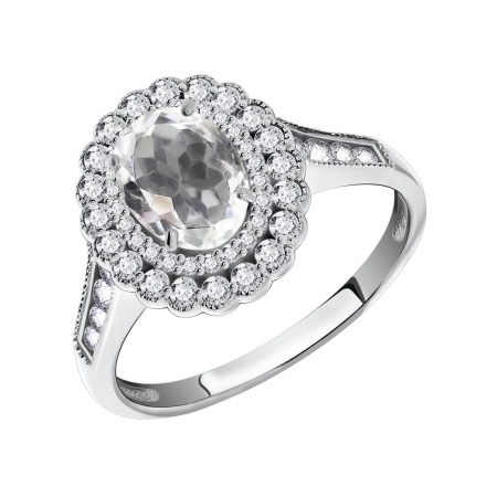 Купить кольцо из серебра с хрусталём и фианитами в интернет-магазине KRASNOE