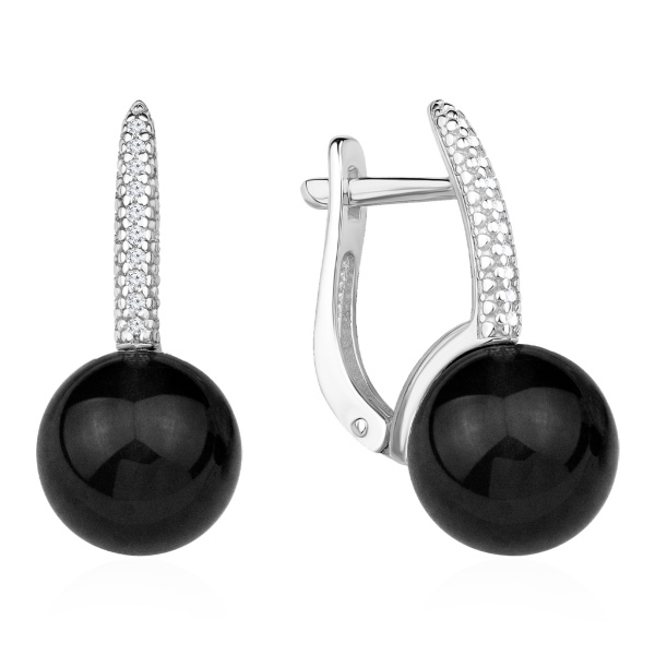Серьги из серебра с агатом