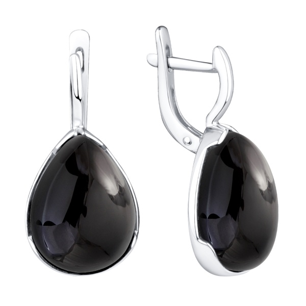 Серьги из серебра с агатами 2340395938-20 от KRASNOE, металл Серебро, вставка Агат