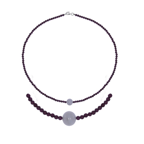 Колье из серебра с жемчугом и гранатами 8340156097-40