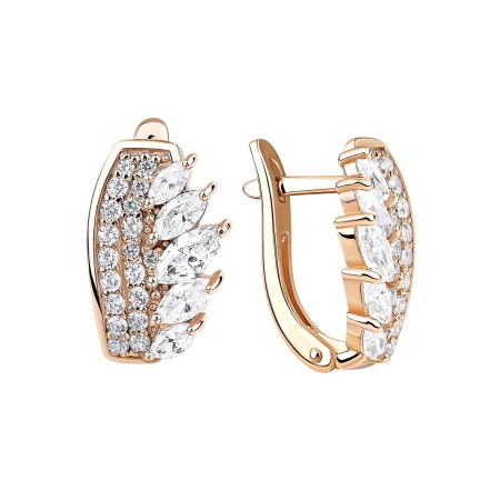 Серьги из серебра с фианитами 2320201955л от KRASNOE, металл Серебро, вставка 