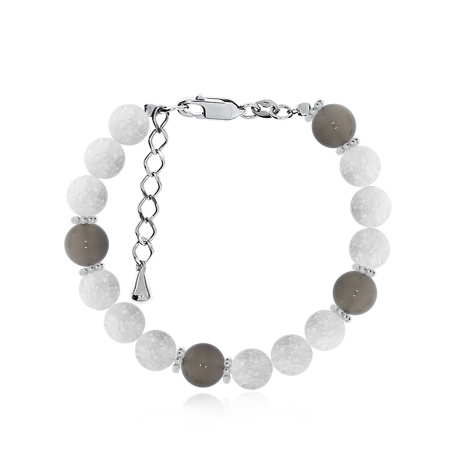 Купить браслет из серебра с агатами и кварцем