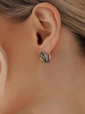 Серьги из серебра с фианитами