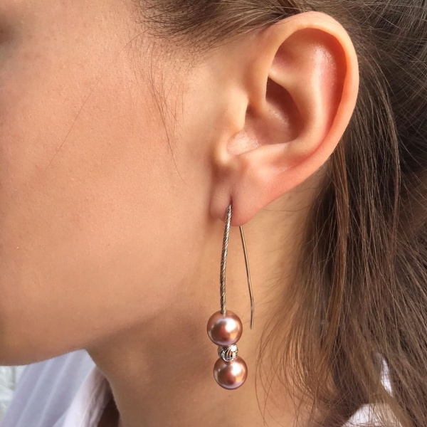 Серьги из серебра с жемчугом со скидкой