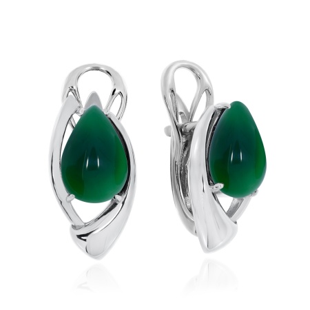 Серьги из серебра с агатами