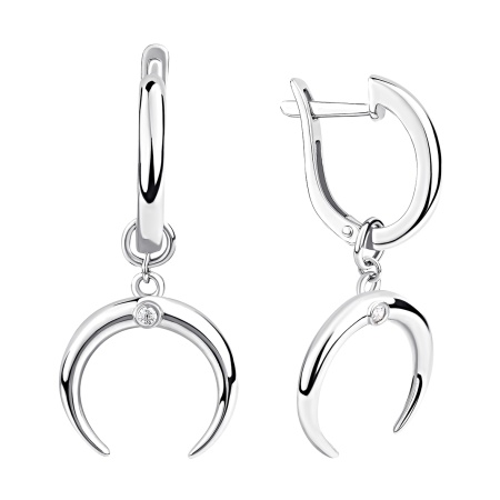 Серьги из серебра с фианитом