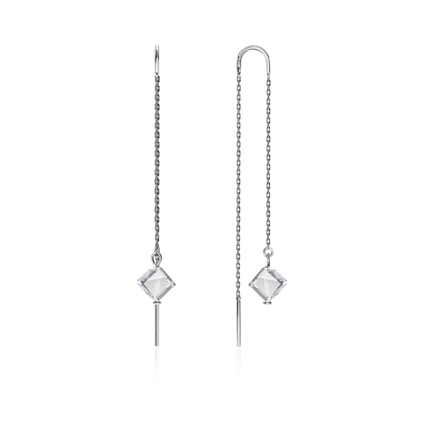 Серьги из серебра с хрусталём