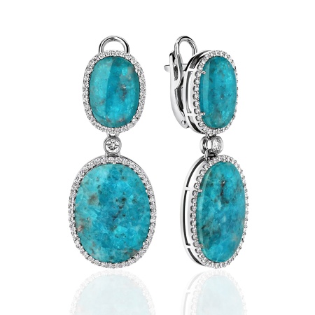 Серьги из золота с турмалинами и бриллиантами charming