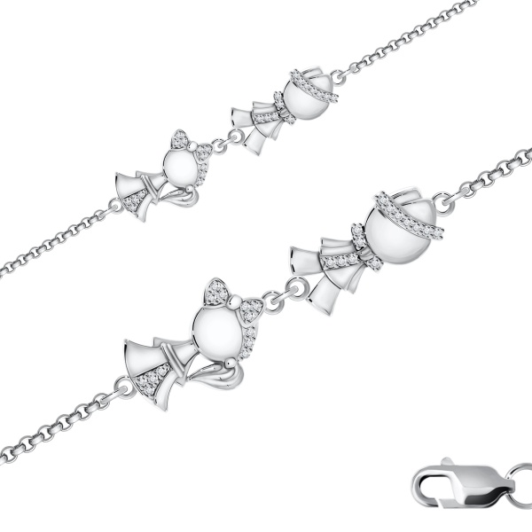 Купить браслет из серебра с фианитами