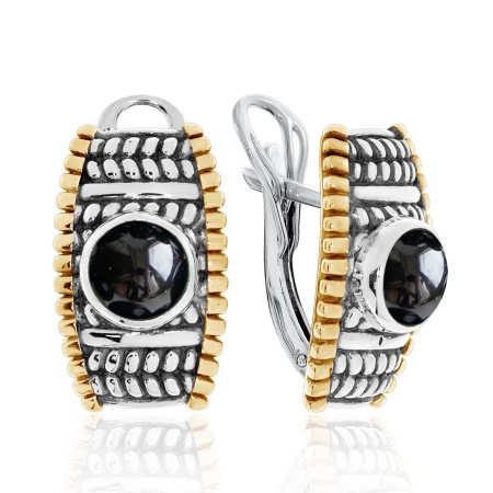 Серьги из серебра с агатами