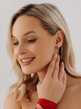 Пусеты из серебра с ситаллами со скидкой