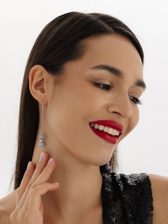 2340900720-1 Серьги (Ag 925) 2340900720-1 от KRASNOE, металл Серебро, вставка Ангелит