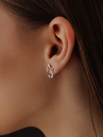 Серьги из серебра без вставок 2350405221 от KRASNOE, металл Серебро, вставка Без вставок