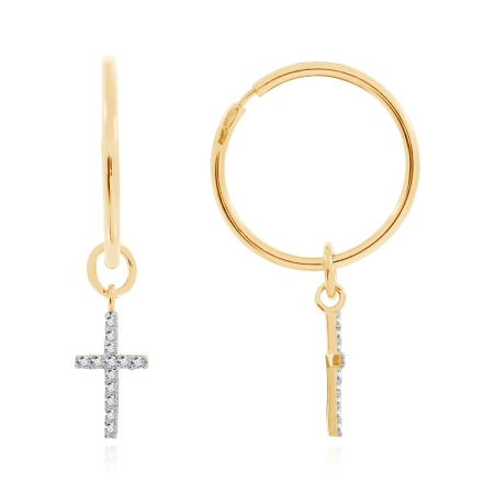 Серьги из серебра с фианитами