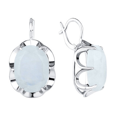 Серьги из серебра с лунным каменем