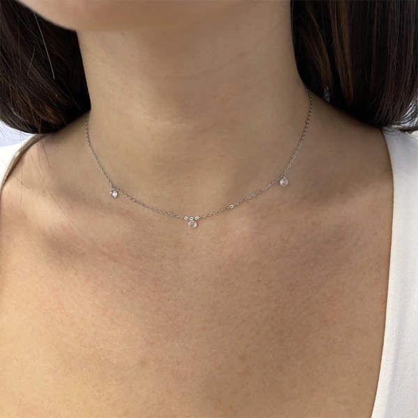 Колье из серебра с фианитами 8340203071-38