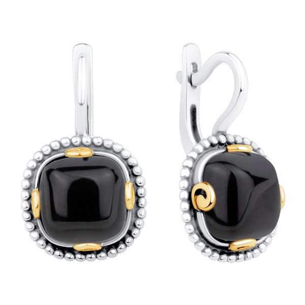 Серьги из серебра с агатами