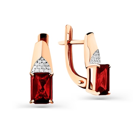 Серьги из золота с гранатом 02-3-173-0300-011 от KRASNOE, металл Золото, вставка Гранат