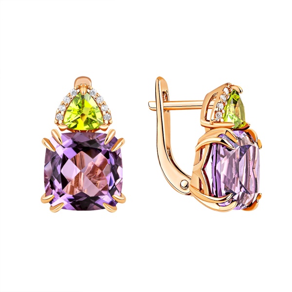 Серьги из серебра с аметист со скидкой