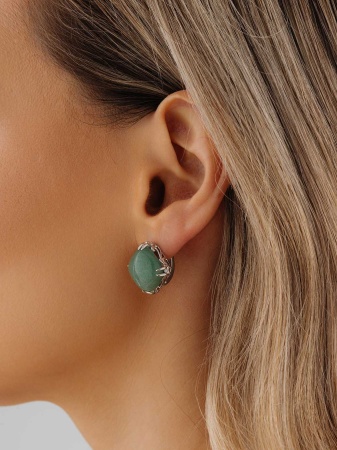 Серьги из серебра с авантюрином