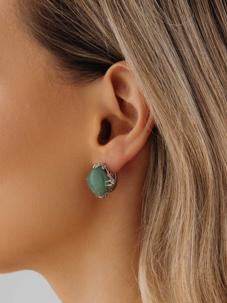 Серьги из серебра с авантюрином