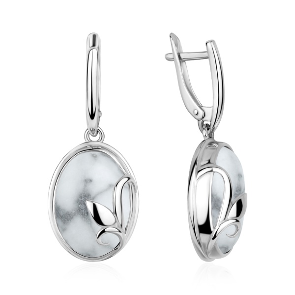 Серьги из серебра с кахолонгом со скидкой