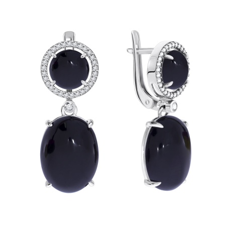 Серьги из серебра с агатом