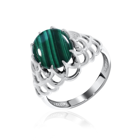 Купить кольцо из серебра с малахитом в интернет-магазине KRASNOE