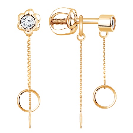 Пусеты из серебра с фианитами 2320205197л-9 от KRASNOE, металл Серебро, вставка Фианит Пусеты из серебра с фианитами 2320205197л-9 от KRASNOE, металл Серебро, вставка Фианит