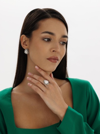 Серьги из серебра с кахолонгом