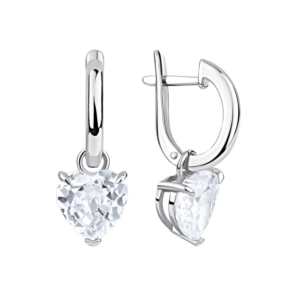 Серьги из серебра с фианитами