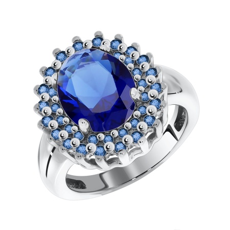 Купить кольцо из серебра с фианитом и ситаллами в интернет-магазине KRASNOE