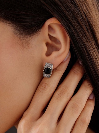 Серьги из серебра с агатами