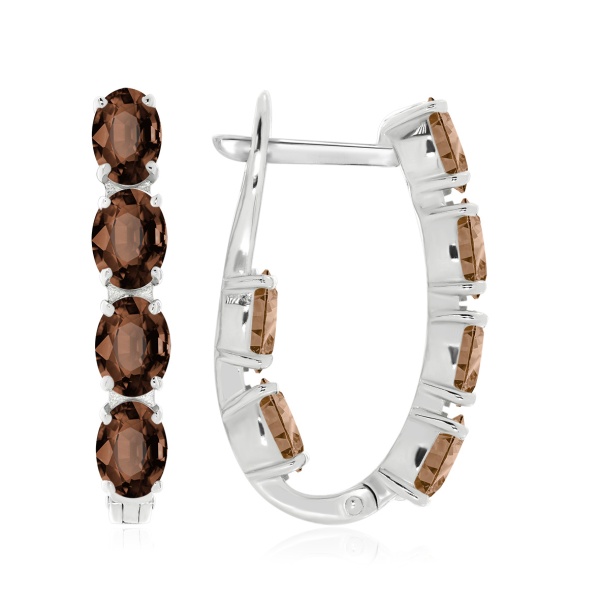 Серьги из серебра с топазами 2340101182 от KRASNOE, металл Серебро, вставка Раухтопаз