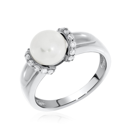 Купить кольцо из серебра с жемчугом в интернет-магазине KRASNOE