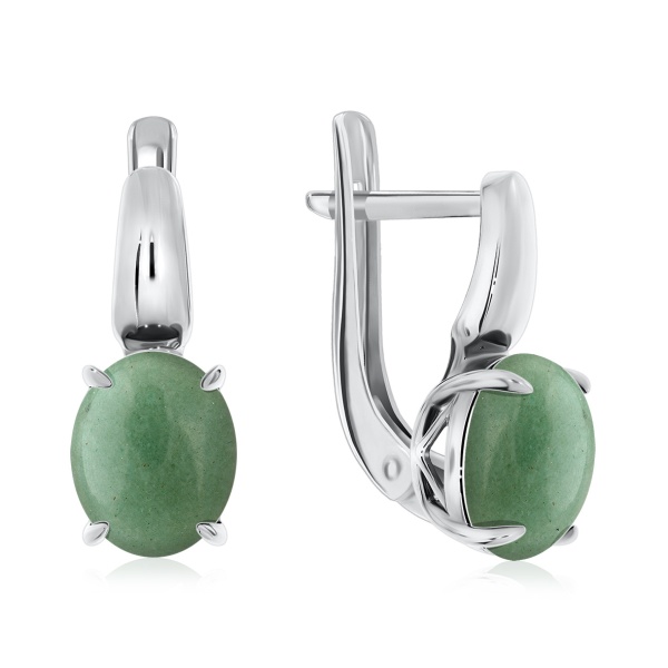 Серьги из серебра с авантюрином